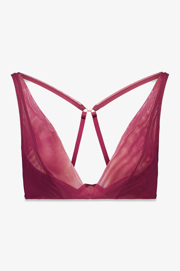 Women'secret Sujetador halter tul vino cierre especial  burdeos