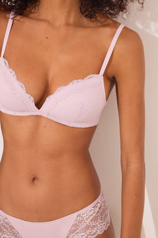 Women'secret Soutien triangular de renda rosa CHARMING rosa