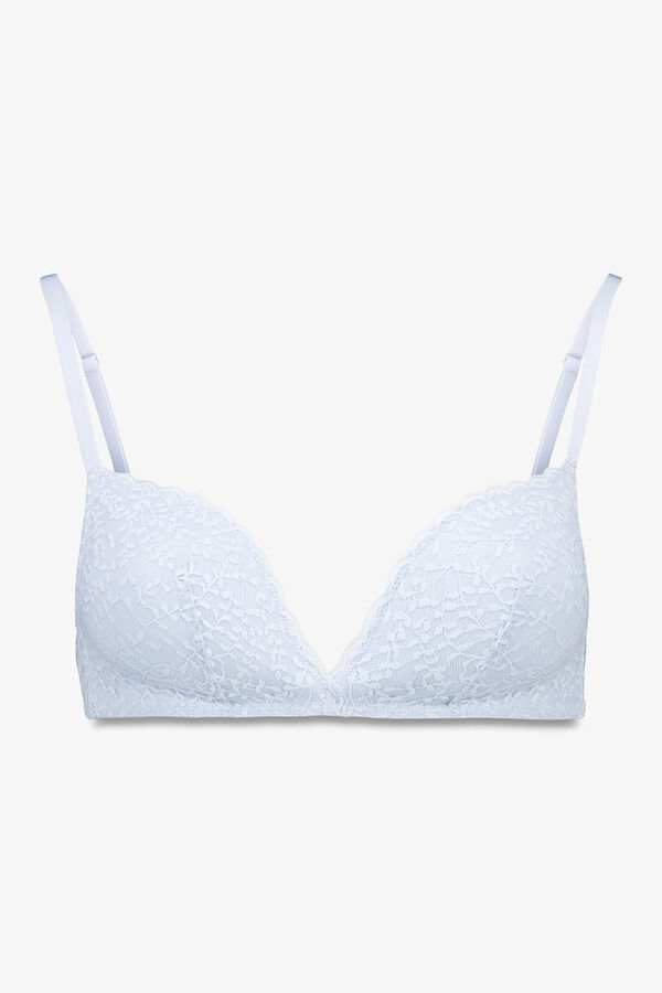 Women'secret Soutien ENCHIMENTO com renda azul azul