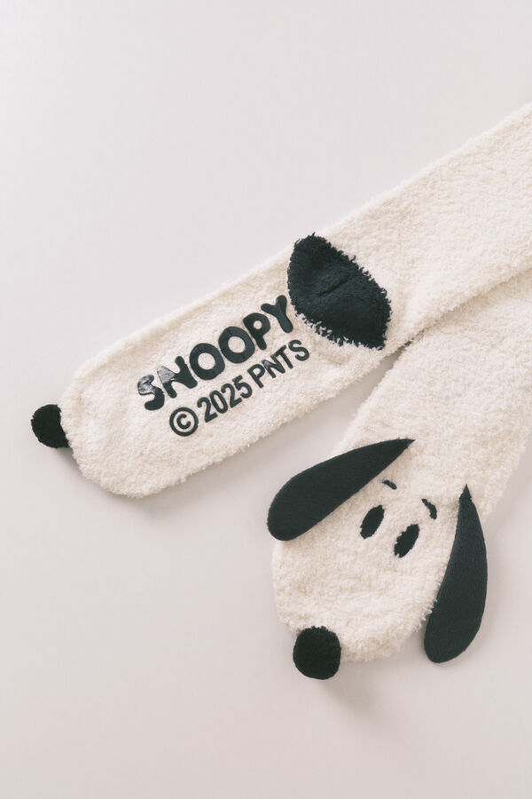 Women'secret Meias compridas brancas do Snoopy branco