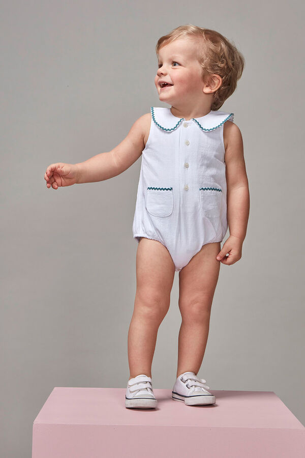 Gocco Ranita blanca con ric rac en contraste blanco blanco