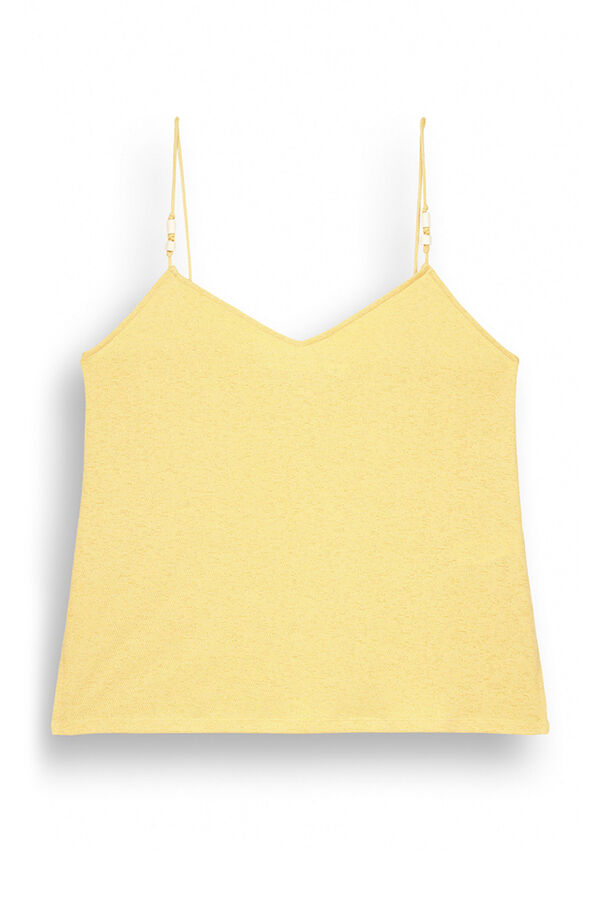 Women'secret T-shirt al&ccedil;as textura amarelo estampado