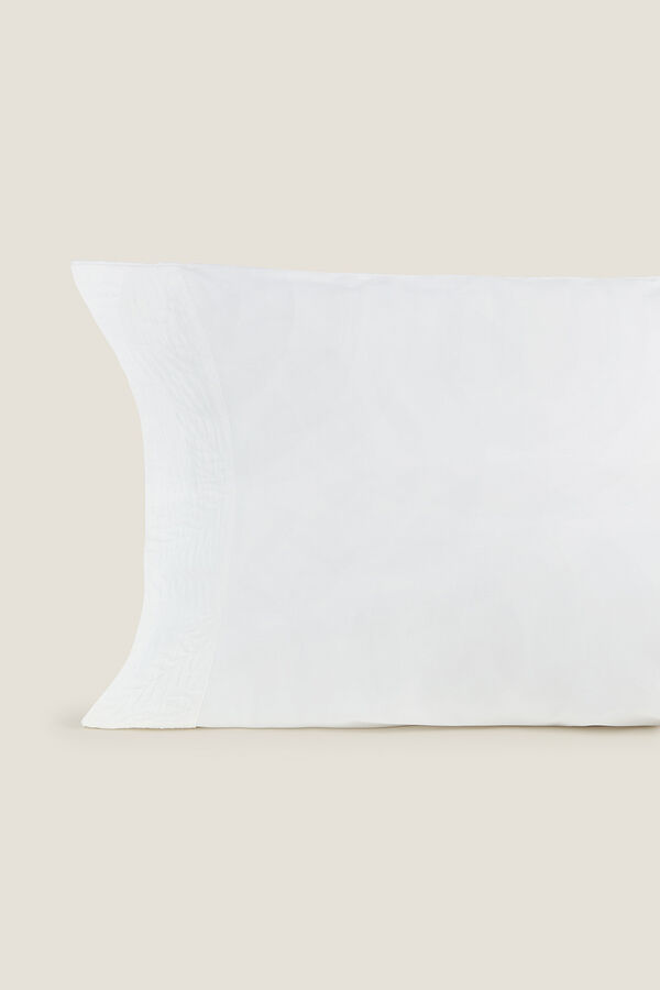Textura Funda almohada algod&oacute;n Jacquard blanco