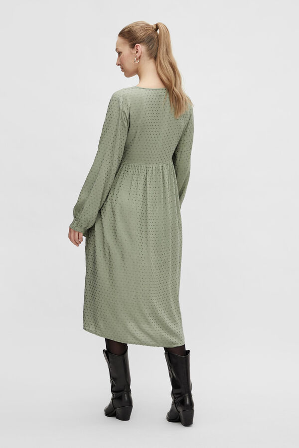 Mamalicious Vestido maternity cruzado midi manga larga  verde