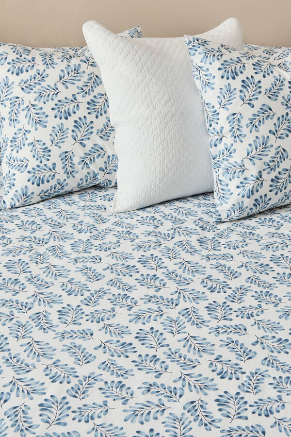 Funda nórdica en tamaño Super Queen de algodón ranforce con 2 fundas de  almohada en distintos tonos de azul Forme