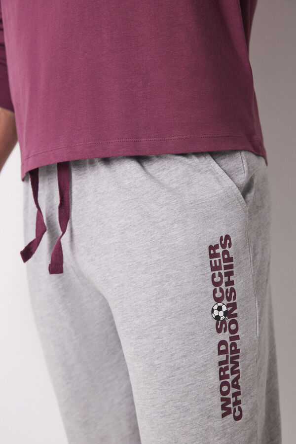 Women'secret Pijama largo hombre 100% algod&oacute;n Scooby Doo morado/lila