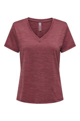 Only Play Camiseta manga curta com gola em V vermelho