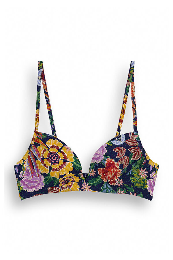 Women'secret Top bikini relleno fijo tropical estampado
