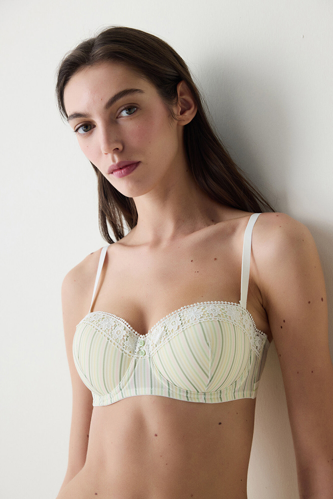 Penti Sujetador con aro marfil rayas