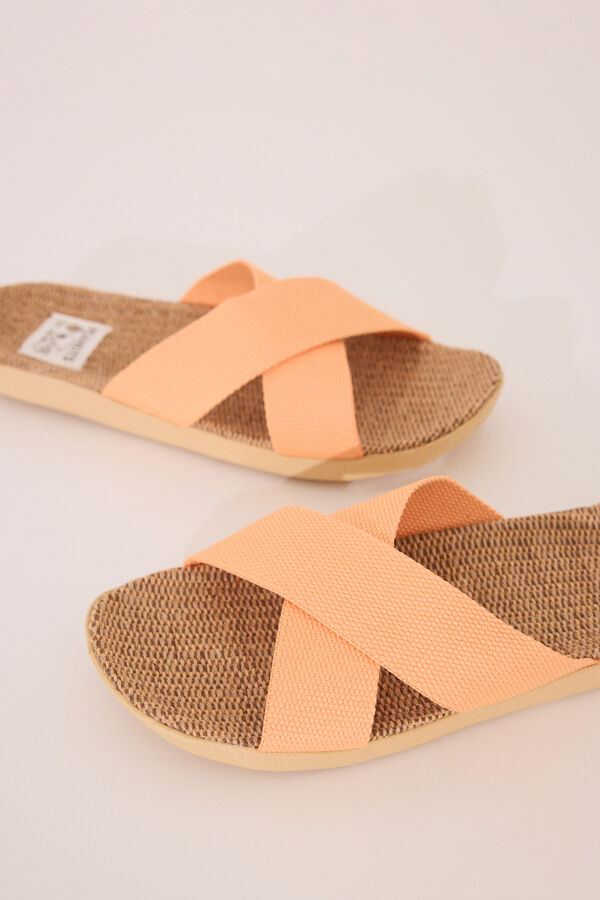 Women'secret Sandalias rafia tiras cruzadas nude