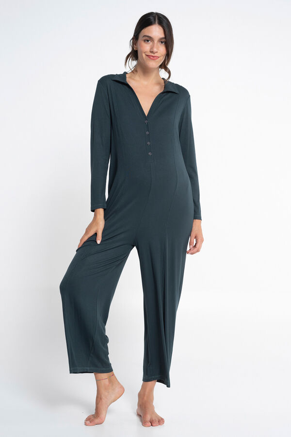 Ohma! Mono lactancia con cuello camisero verde