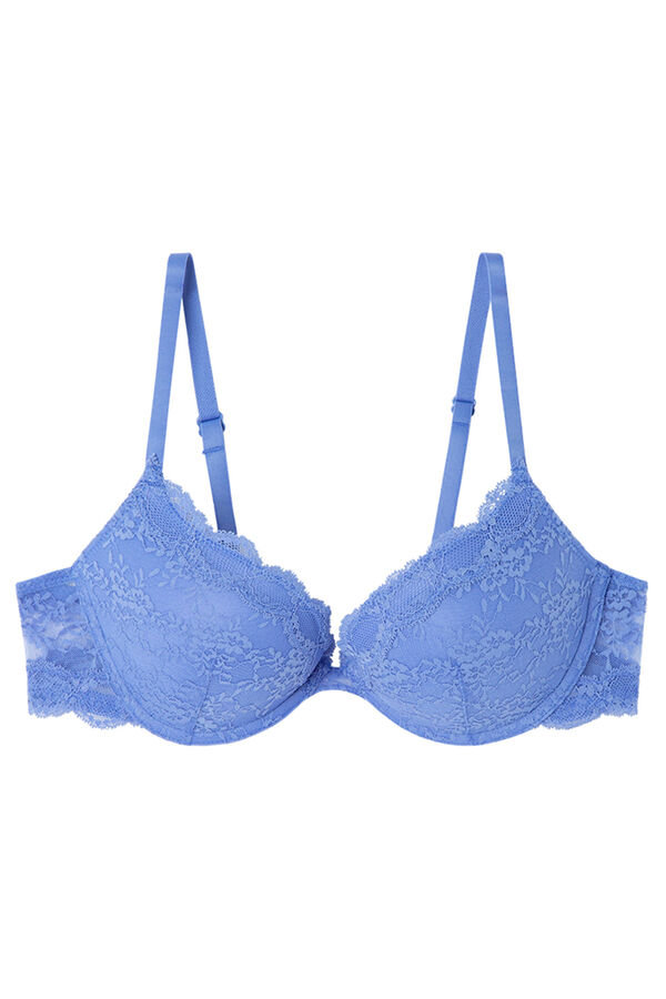 Women'secret Sujetador push up GORGEOUS relleno encaje azul azul