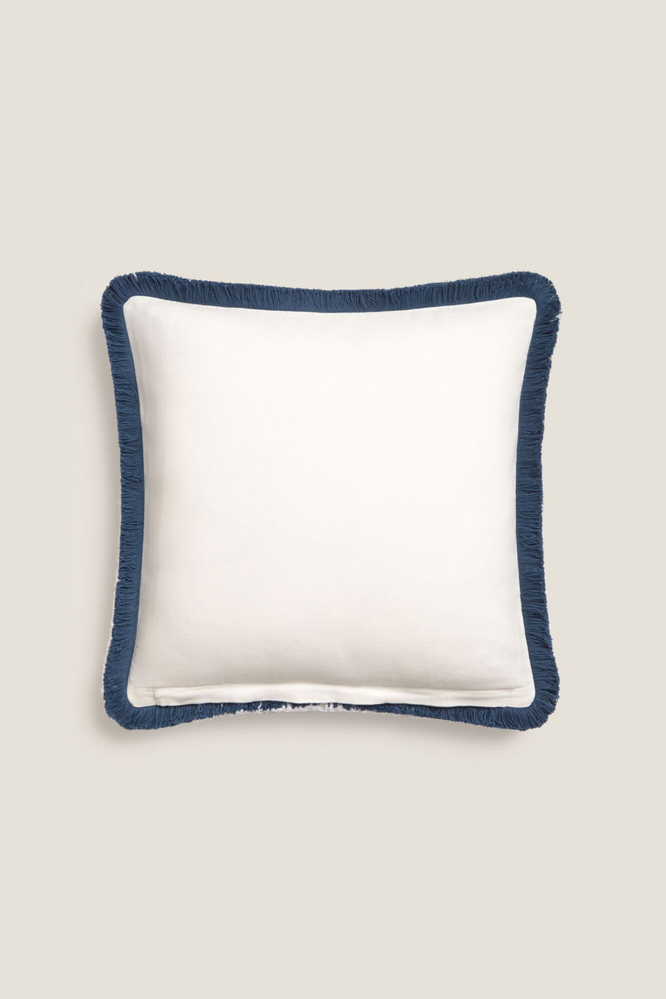 Textura Funda coj&iacute;n algod&oacute;n flecos