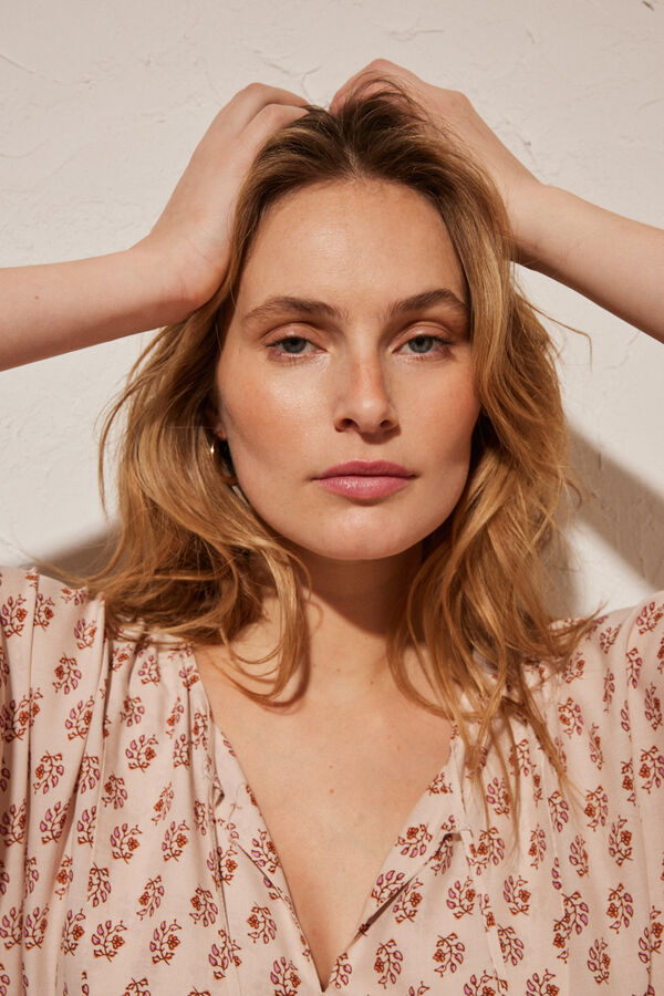 Women'secret Vestido corto estampado rosa rosa