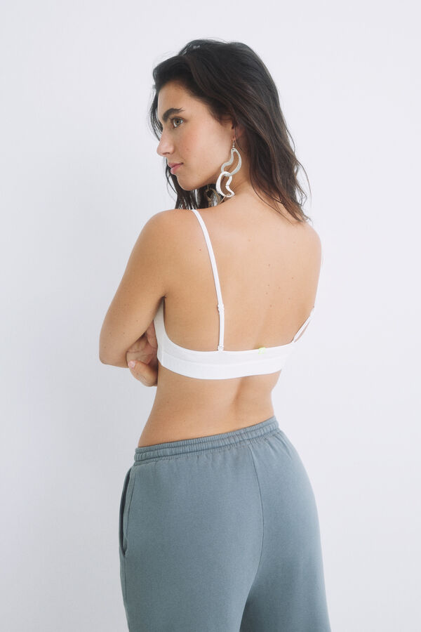 HI&BYE Soutien top algodão marfim bege