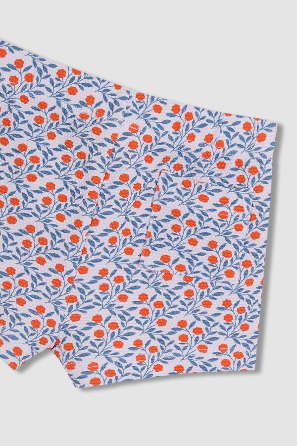 Gocco Mai&ocirc; branco com estampado de galhos florais branco