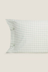 Textura Capa de almofada algod&atilde;o quadrados vichy azul