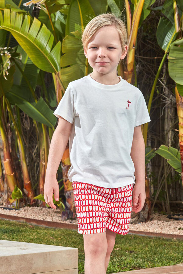 Gocco Maiô branco com estampado de ondas branco