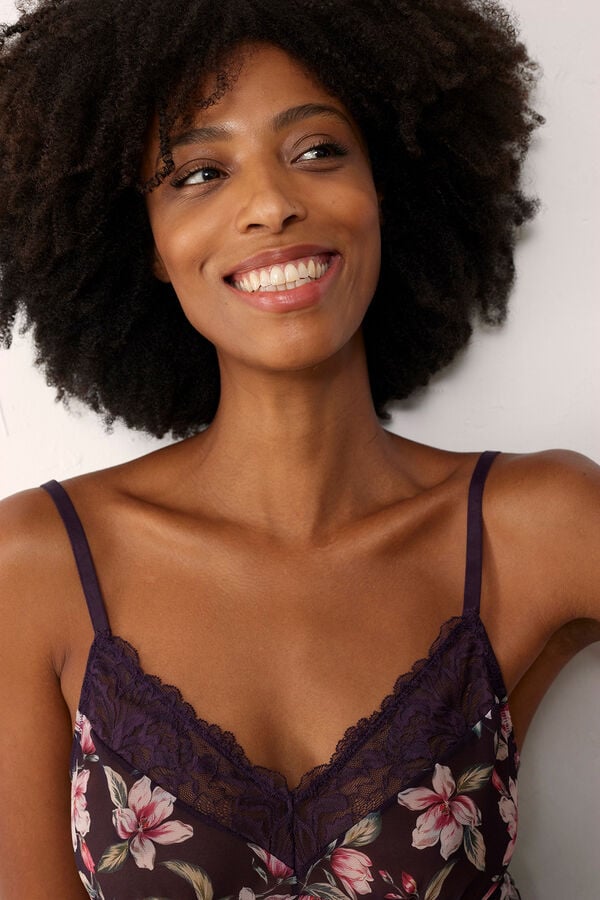 Promise Camis&oacute;n picard&iacute;as tul estampado burdeos