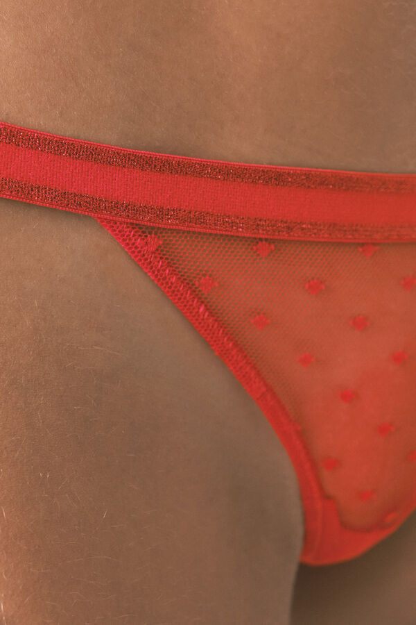 Women'secret Tanga tira plumeti rojo rojo