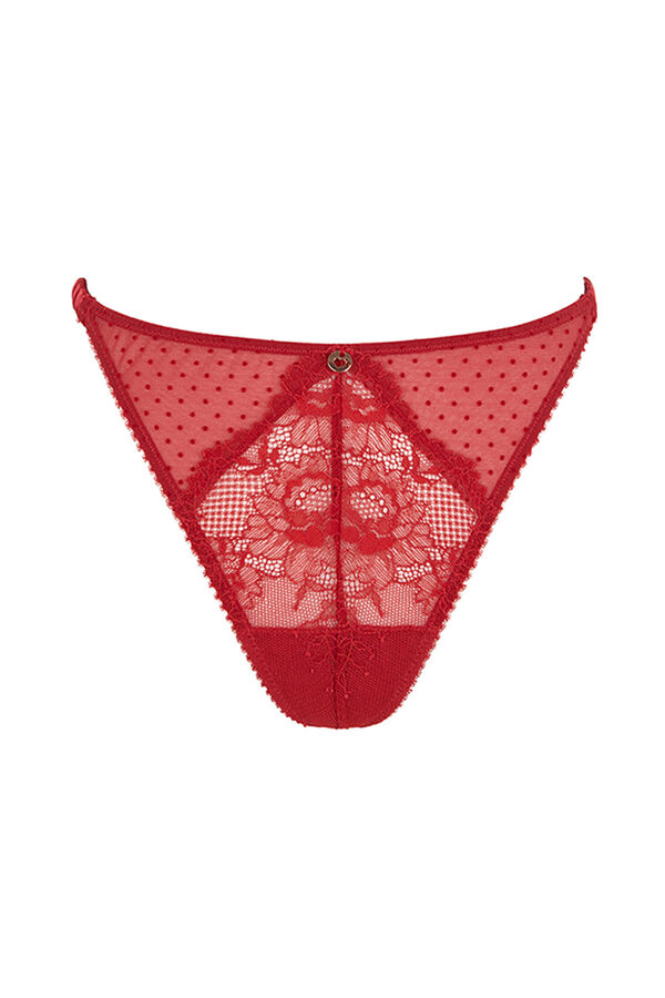 Women'secret Tanga plumeti y encaje La Vecina Rubia rojo
