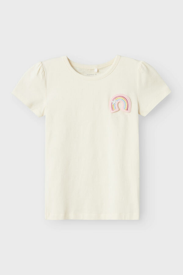 Name it Camiseta ni&ntilde;a detalle 3D blanco