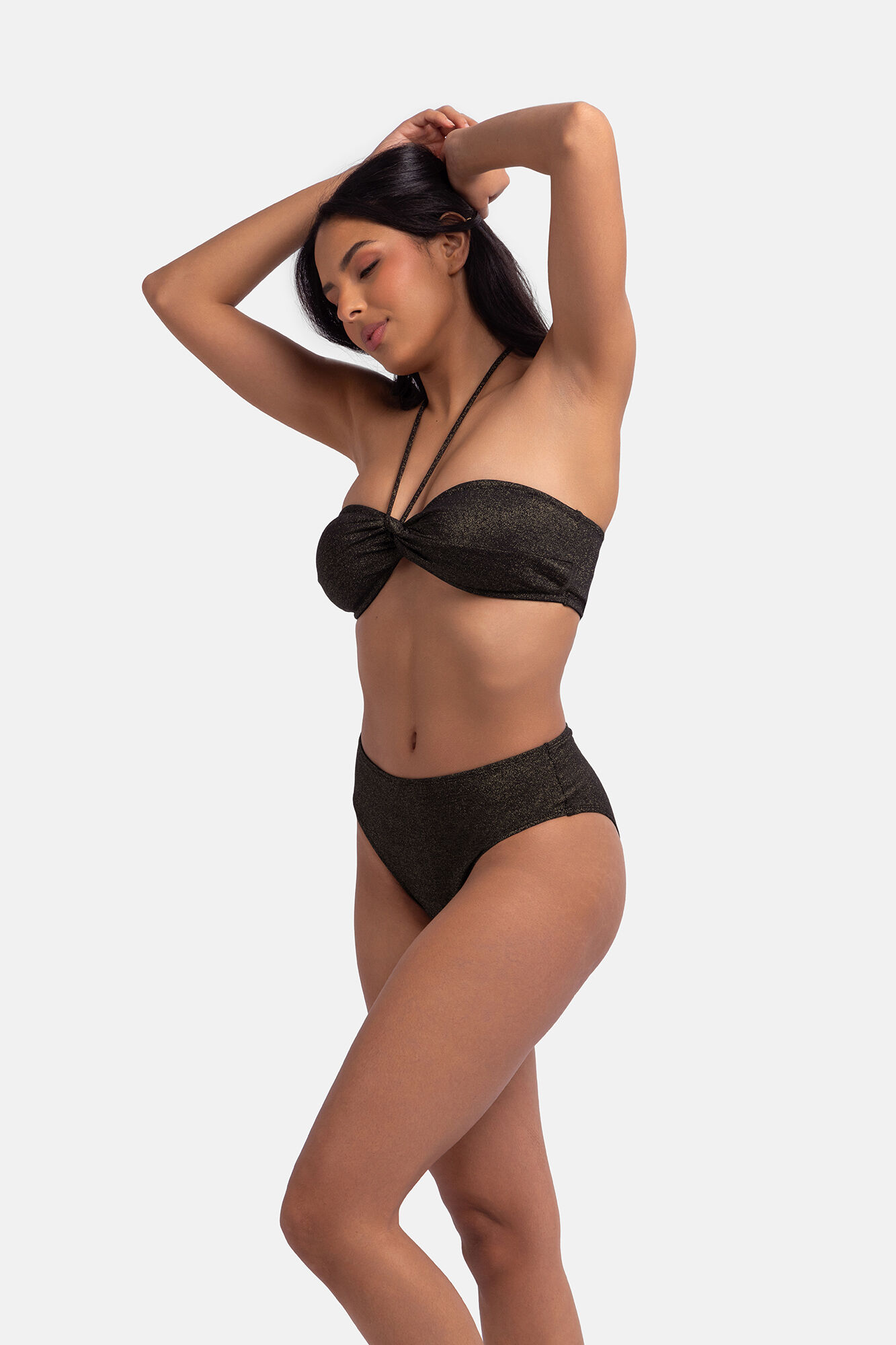 Dorina Top de bikini bandeau l&uacute;rex negro