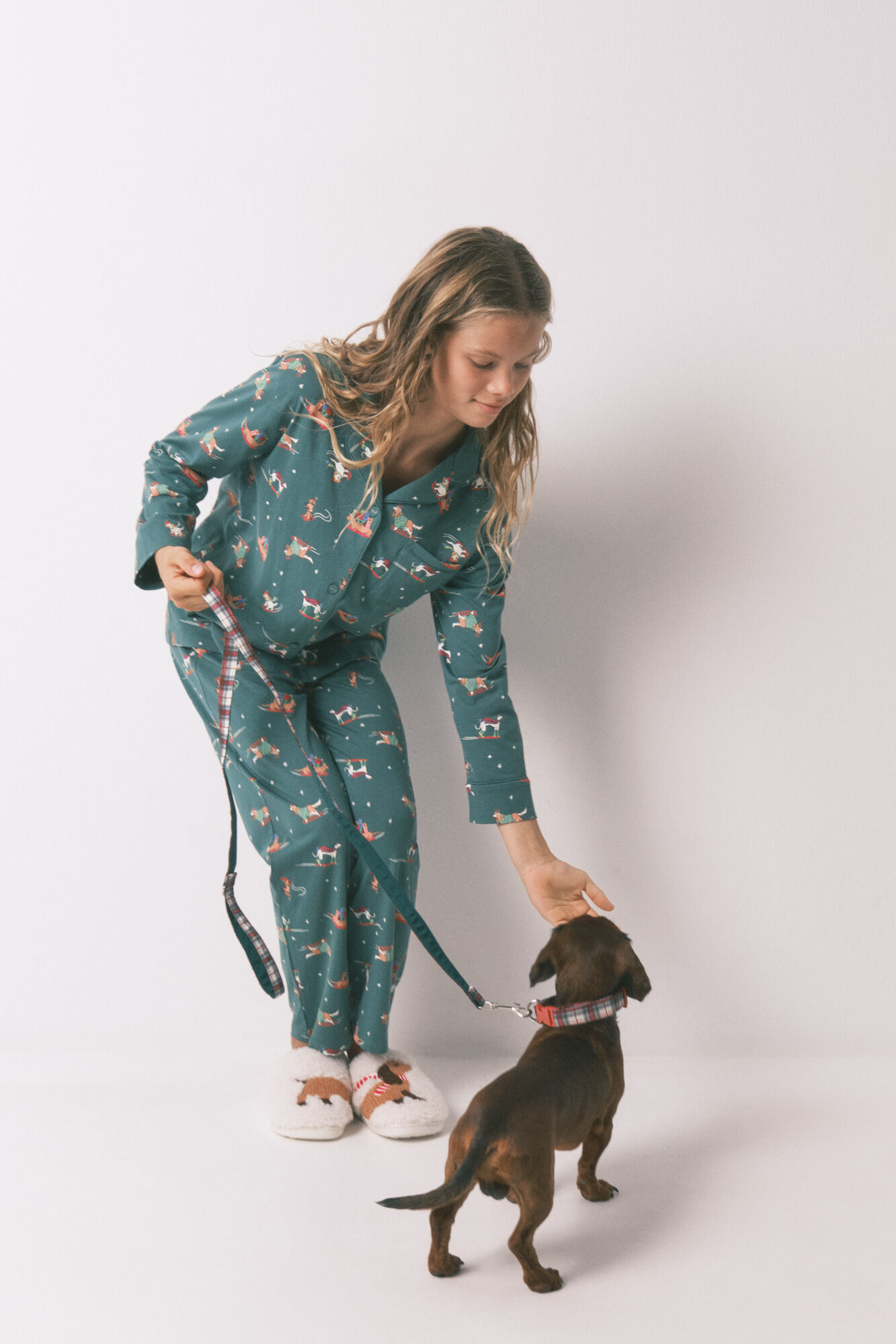 Women'secret Pijama infantil com cachorrinhos 100% algod&atilde;o