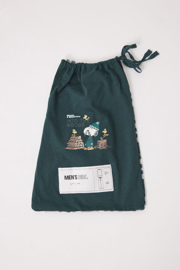 Women'secret Pijama largo hombre 100% algod&oacute;n Snoopy verde