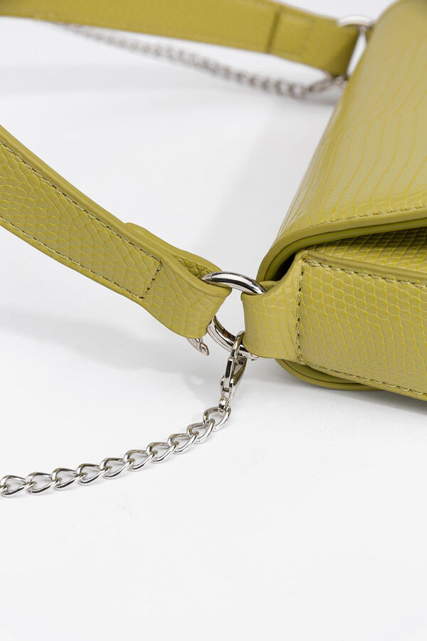 Vilanova Bolso de Mano Efecto Cocodrilo amarillo