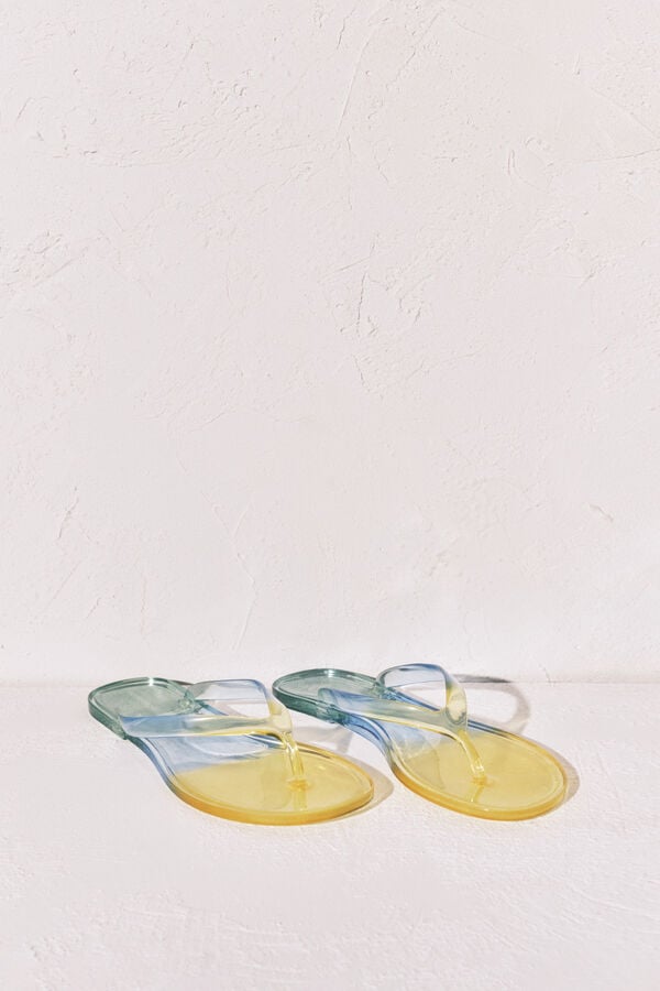 Women'secret Chinelos transparentes verde verde