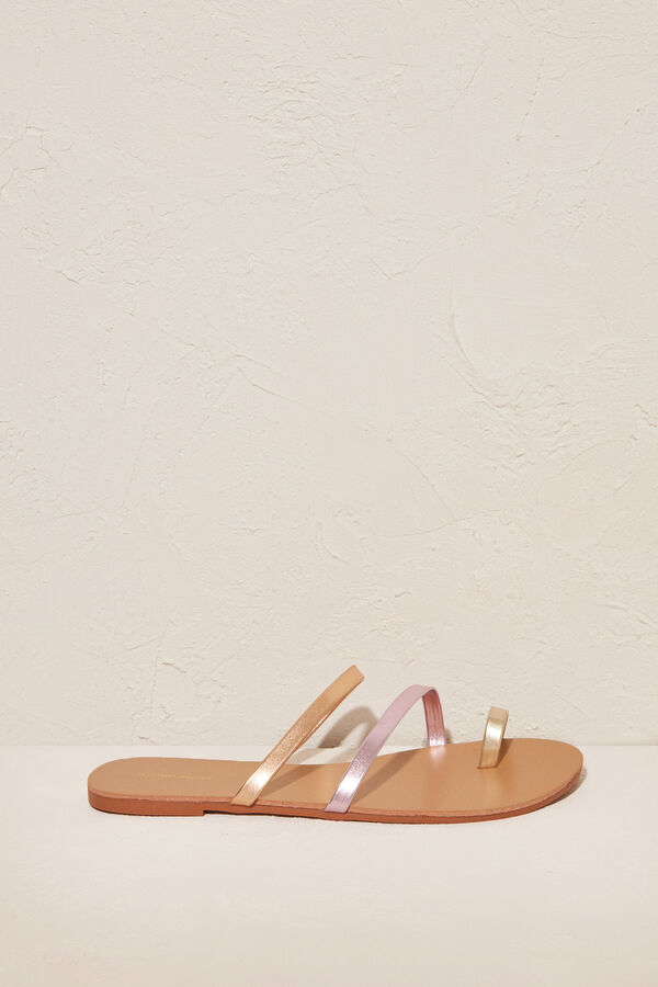 Women'secret Sand&aacute;lias planas brilho cinzento