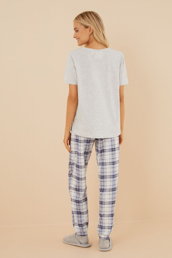 Women'secret Pijama 100% algod&oacute;n Mafalda gris