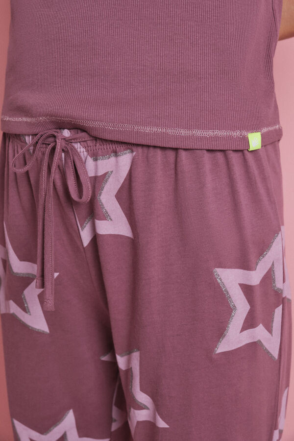 HI&BYE Pijama comprido com estrelas rosa