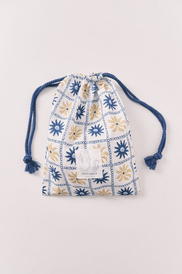 Women'secret Pack de viagem chinelos de quarto multicolor estampado