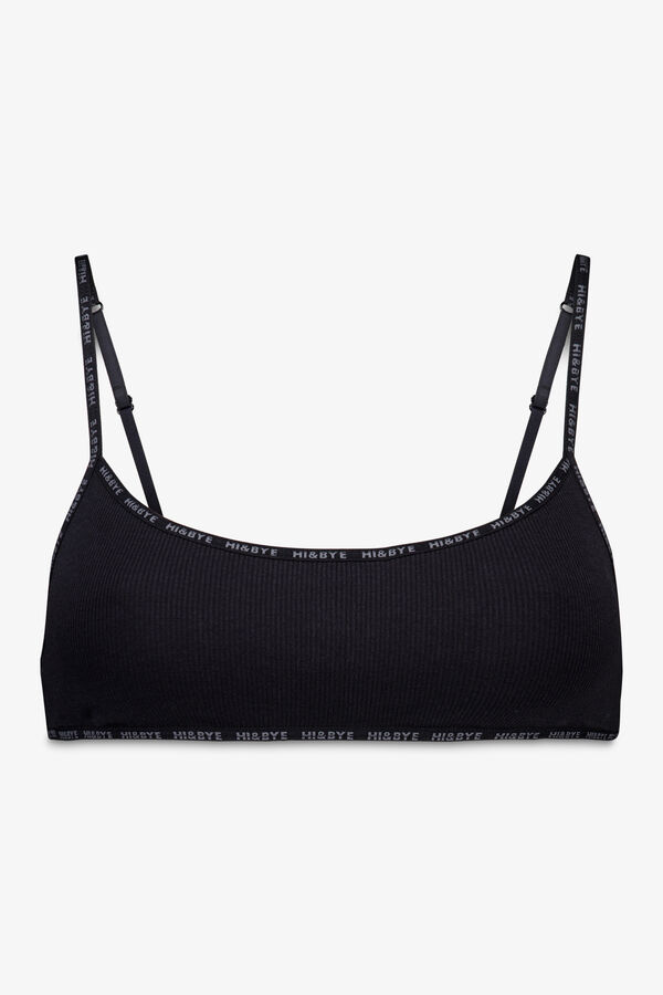 HI&BYE Sujetador top algod&oacute;n copas extra&iacute;bles negro negro