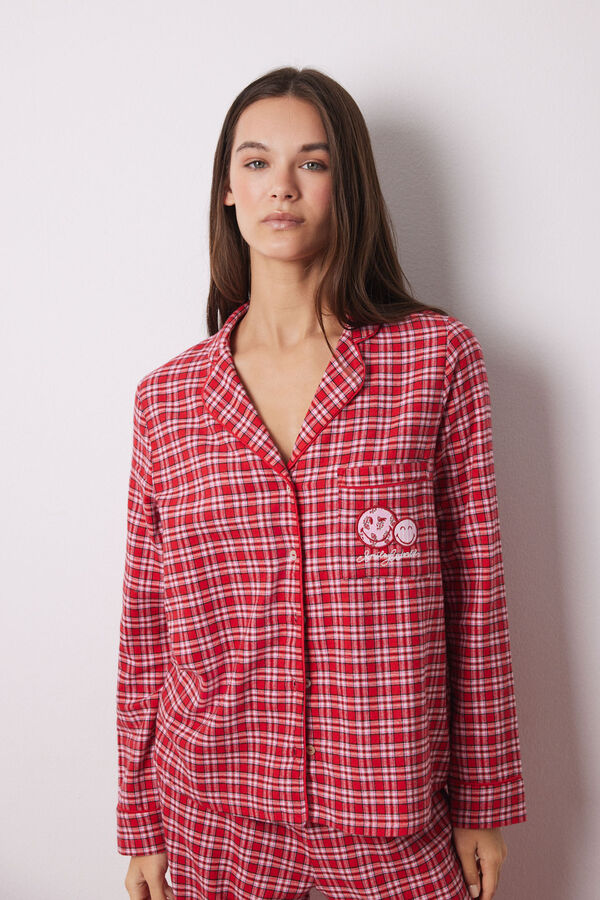 Women'secret Pijama camisero franela 100% algod&oacute;n cuadros estampado