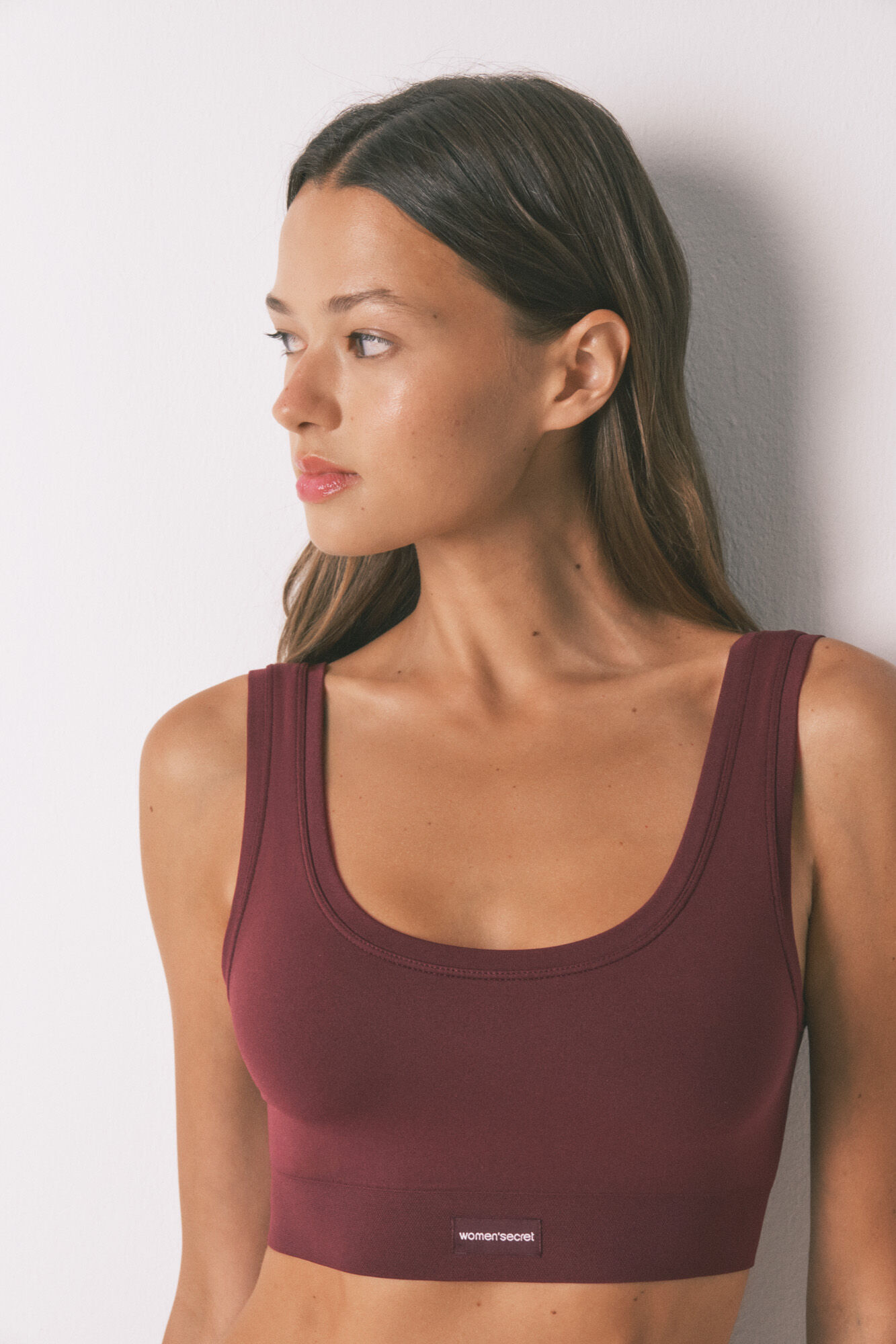 Women'secret Top reversible LOVELY  sin costuras granate