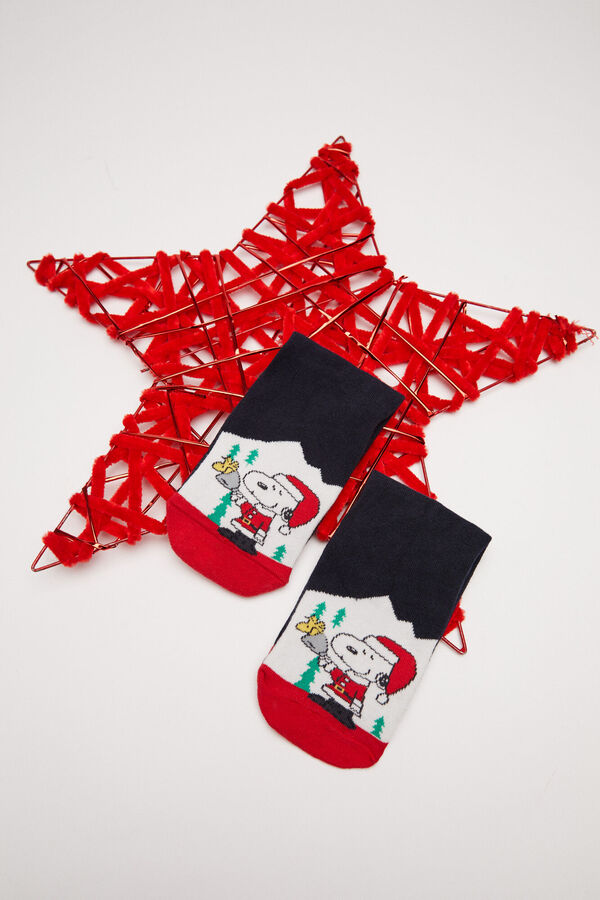 Women'secret Meias algod&atilde;o Snoopy Natal azuis azul