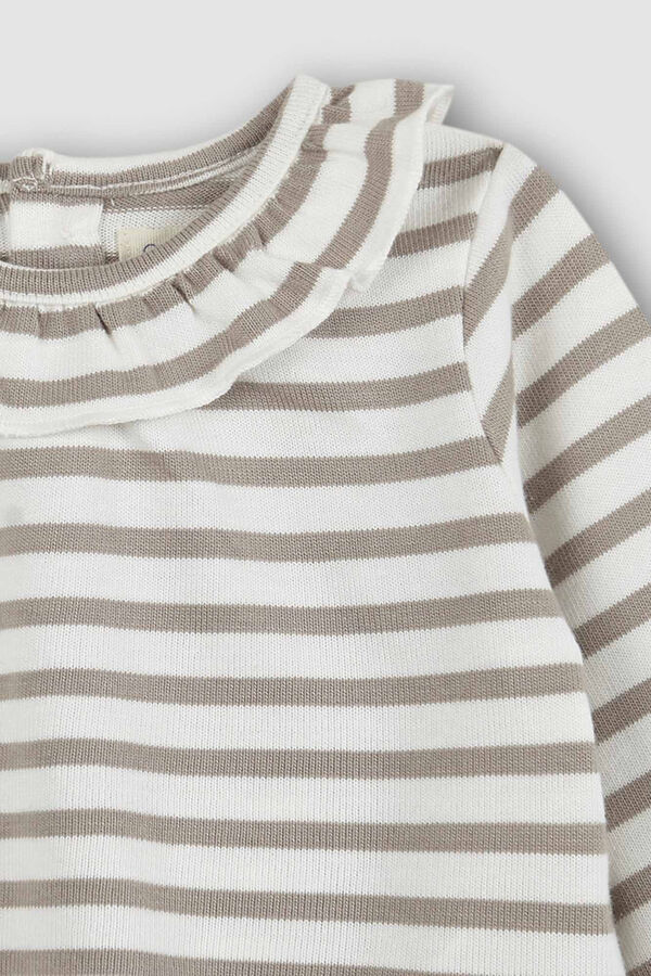 Gocco T-shirt manga abalonada riscas cru