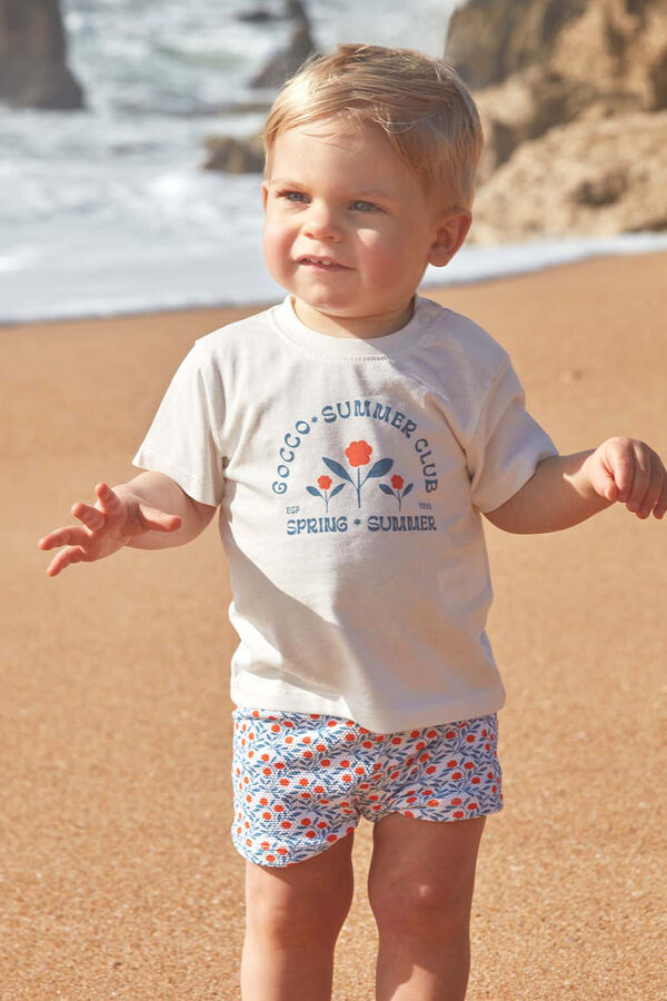 Gocco Mai&ocirc; branco com estampado de galhos florais branco