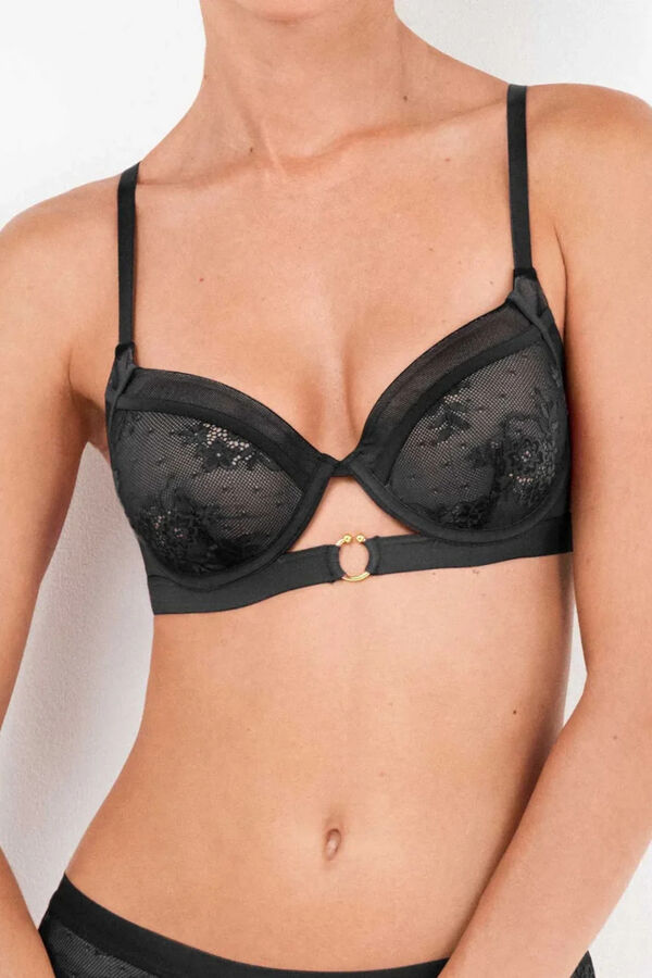 Gisela Soutien de capacidade em tecido de renda preto