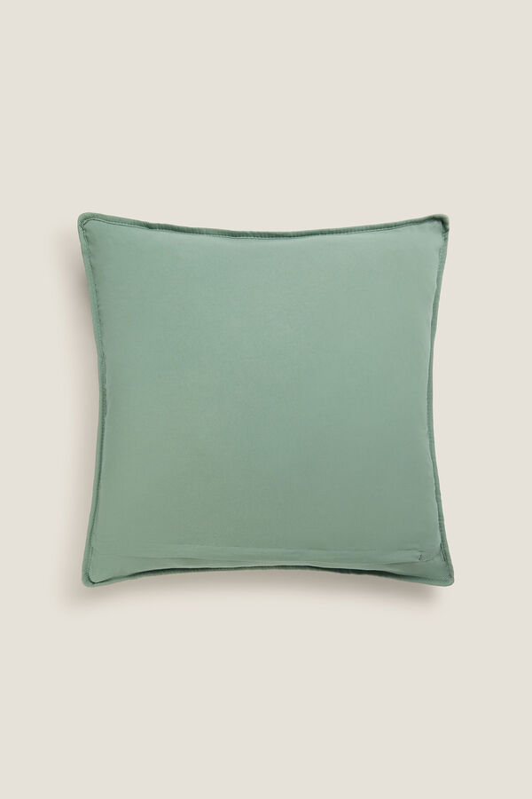 Textura Funda coj&iacute;n microfibra cuadros verde