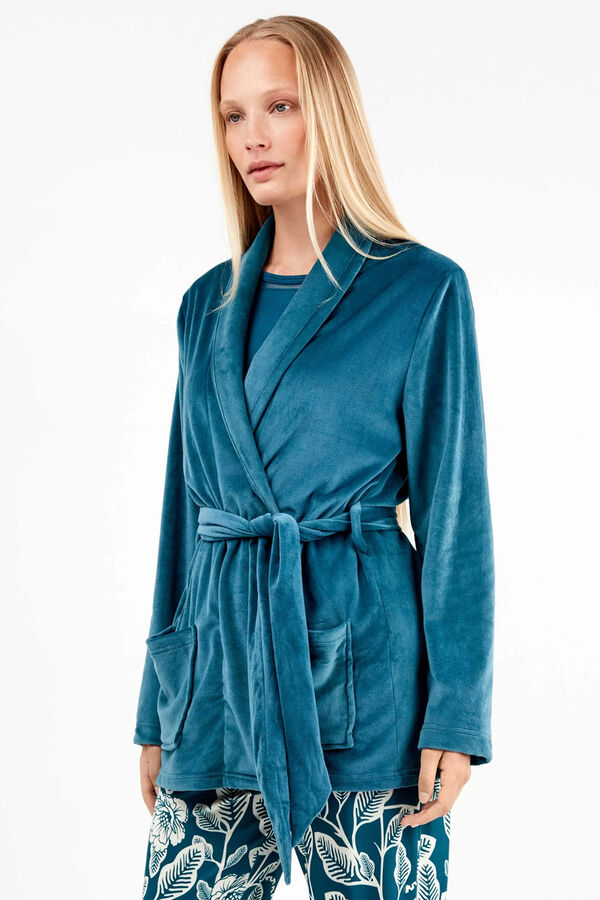 Gisela Bata en tejido polar el&aacute;stico estampado