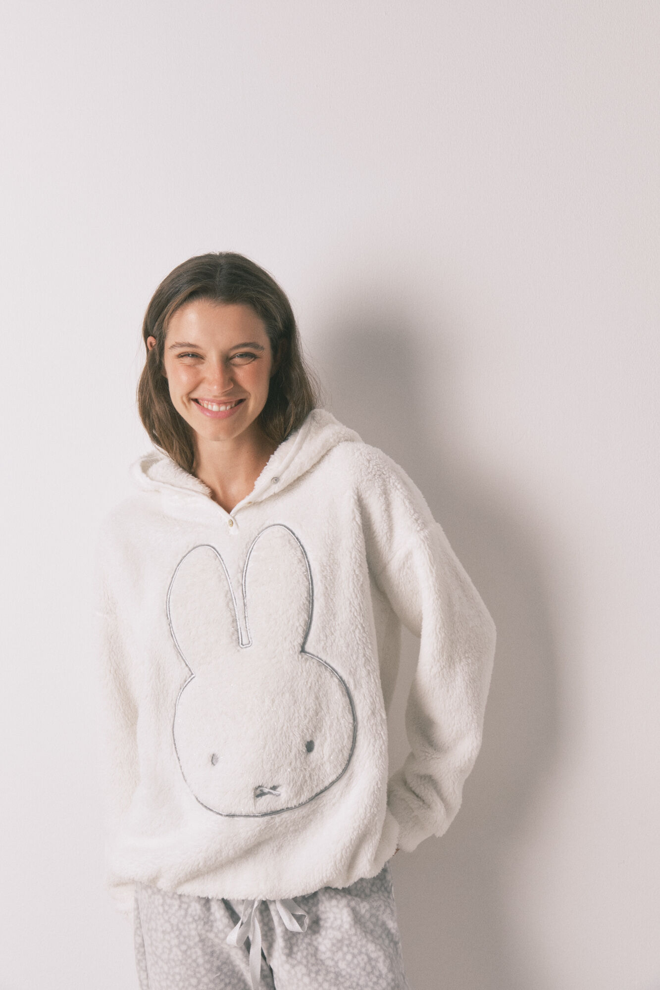 Women'secret Pijama comprido longo de polar com estampado animal da Miffy