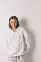 Women'secret Pijama comprido longo de polar com estampado animal da Miffy branco