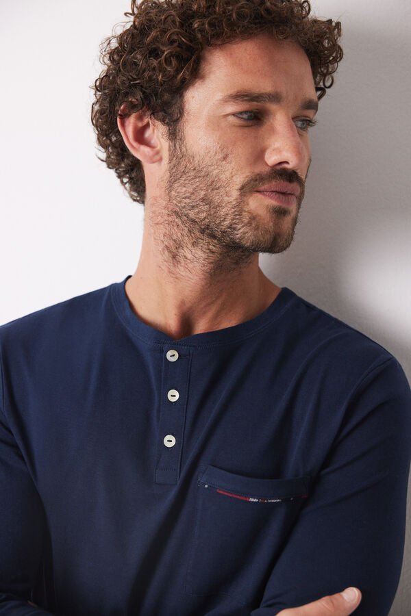 Women'secret Pijama masculino cuadros rojo 100% algod&oacute;n azul