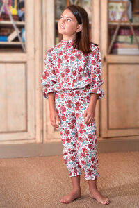 Gocco Pijama com impresso de flores rosa