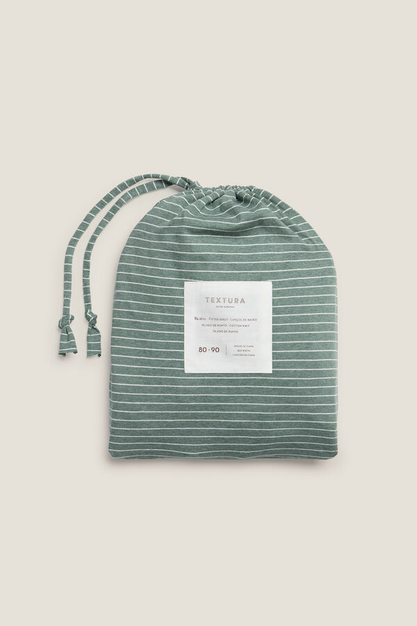 Textura S&aacute;bana bajera punto algod&oacute;n sostenible verde