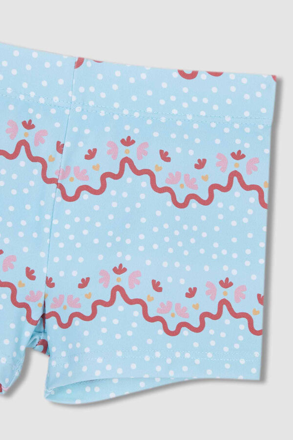 Gocco Fato de banho com estampado de ondas azul-claro azul